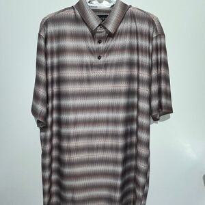 Chase‎ 54 Men's Multicolor Stripe Stretch Short Sleeve Golf Polo Shirt Size XL